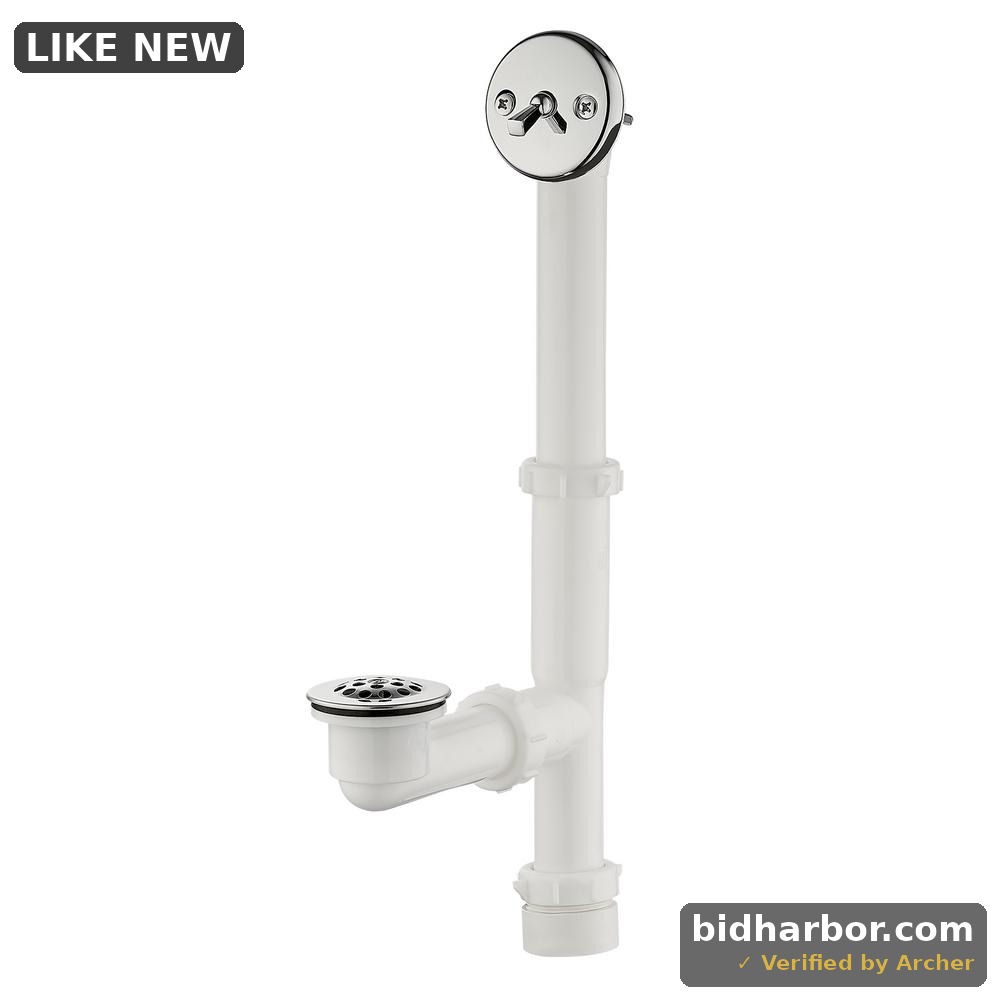 Trip Lever 1-1/2 in. White Poly Pipe Bath Waste and Overflow Drain in Chrome