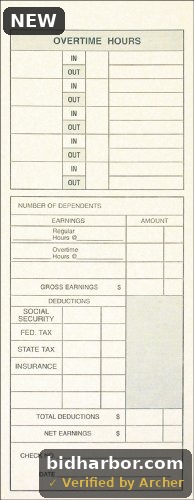 ABF9791200 2 Sides Weekly Time Clock Cards for Pyramid - Pack of 200
