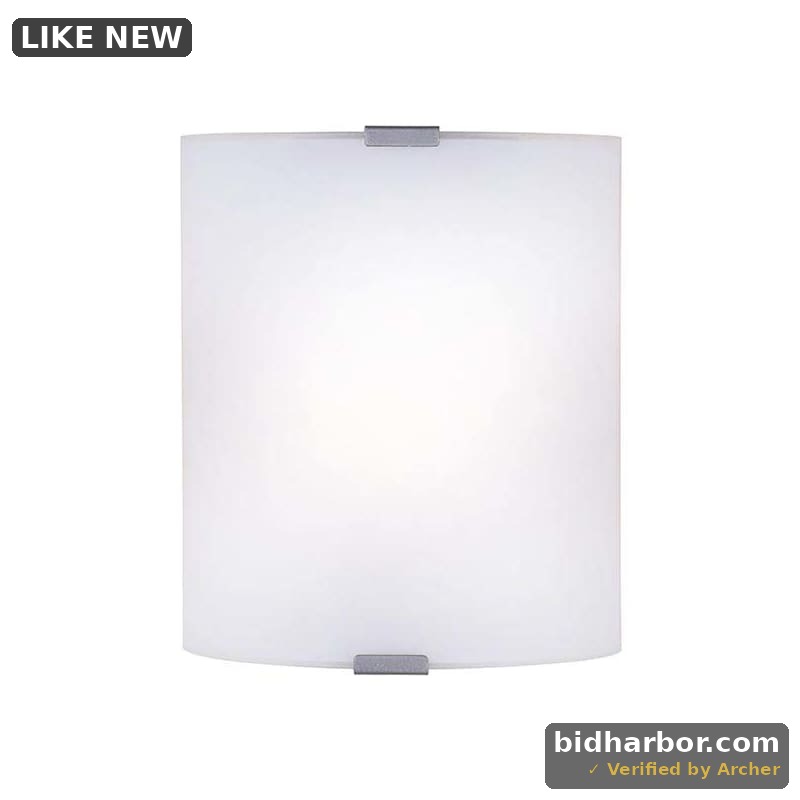 CANARM 1-Light Wall Sconce, Frosted Glass Shade with Gray Accents, Low-Profile Transitional Wall Lighting for Bedroom, Hallway or Living Room