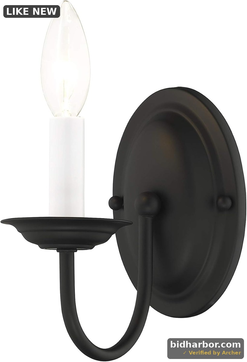 Livex Lighting 4151-04 Home Basics 1 Light Black Wall Sconce