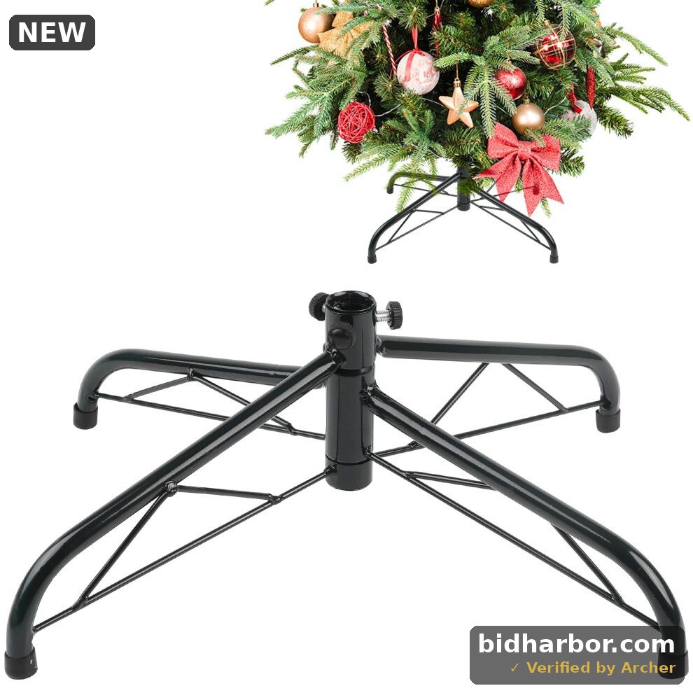 CCINEE Metal Christmas Tree Stand, Universal Folding Xmas Tree Stand 15.7 Inch Replacement Tree Stand Base for 3 Ft to 6 Ft Christmas Artificial Trees Fake Tree, Green