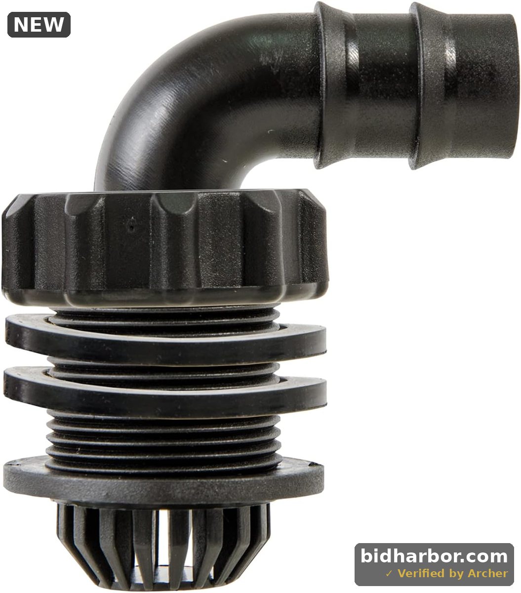 ACTIVEAQUA GFEH1 Grow Flow 3/4 in. Hydroponic Home Plant Gardening Screened Elbow Hardware Kit, 6 Pack with Mounting Nuts and Washers