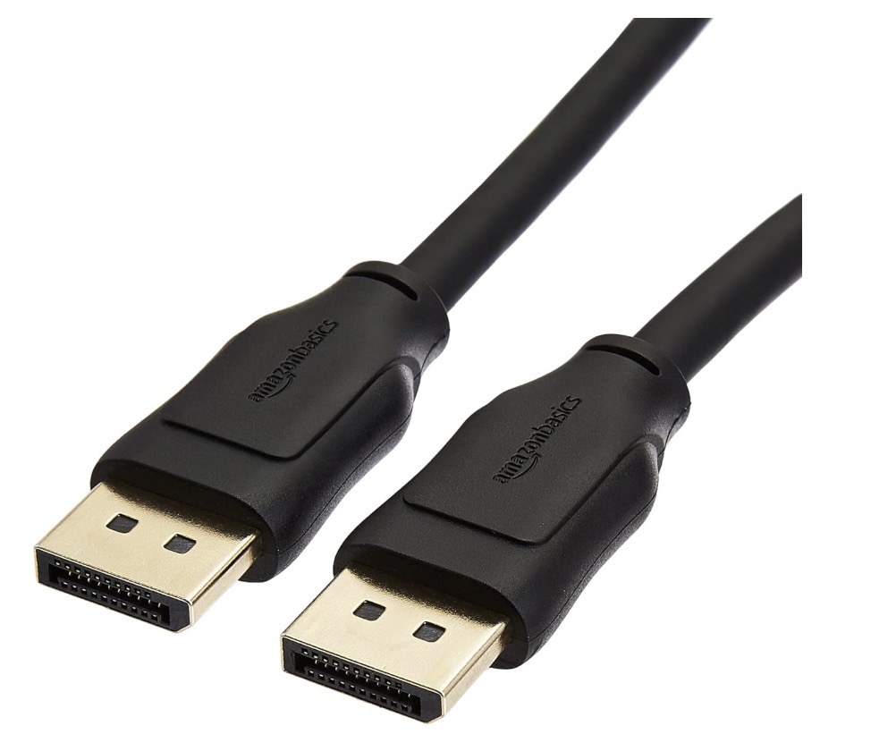 Amazon Basics DisplayPort 1.4 Cable, 32.4Gbps HBR3 High-Speed, 8K@60Hz, 4K@120Hz, Ultra HD, Dynamic HDR and 3D, Gold-Plated Plugs, 3 Foot, Black