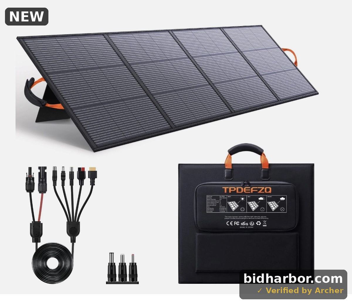220W Portable Solar Panel 20V 25% High Efficiency N-Type Solar Cell, with 4 Adjustable Kickstand, IP68 Waterproof,Foldable Solar Panel for Camping RV Off Grid Backup