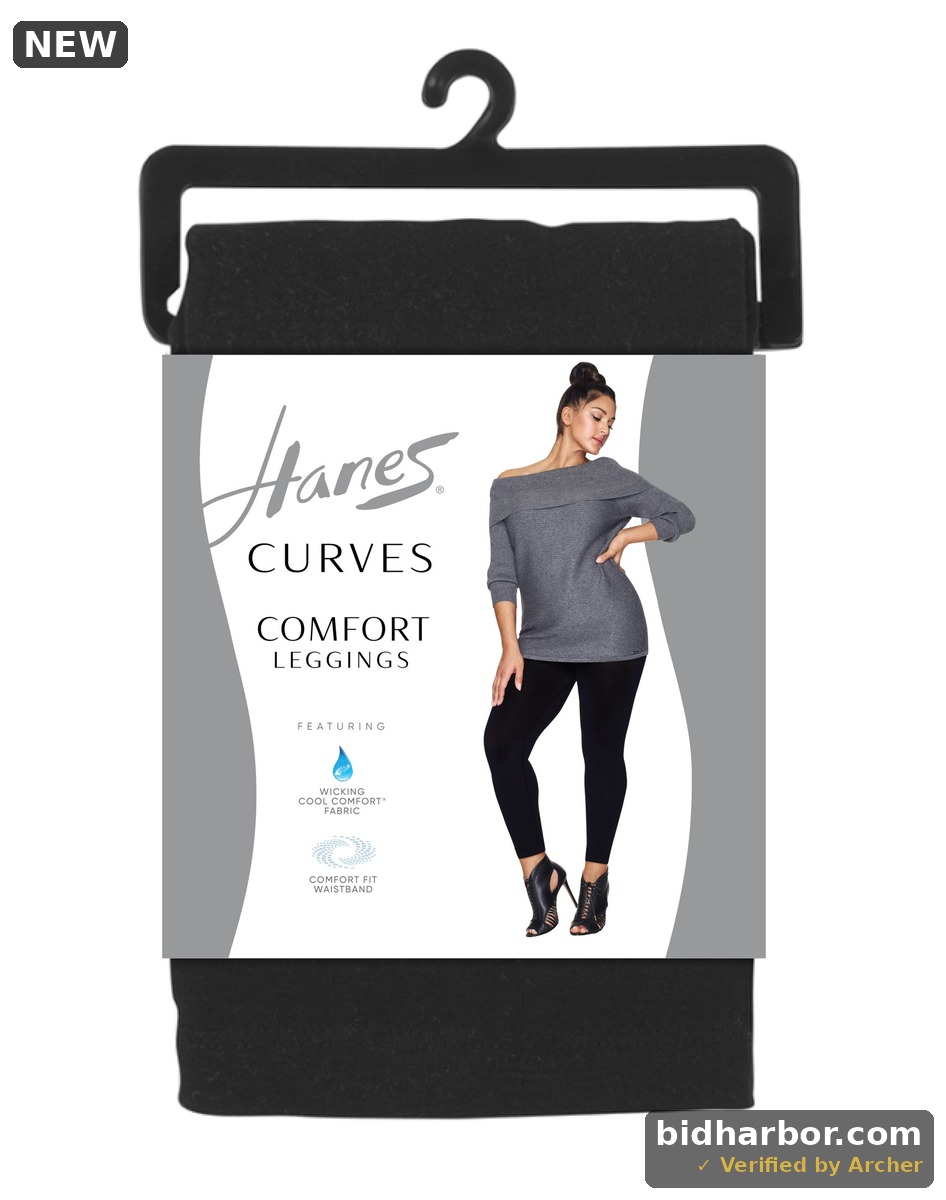 Hanes Curves Comfort Leggings Black 1X/2X Women