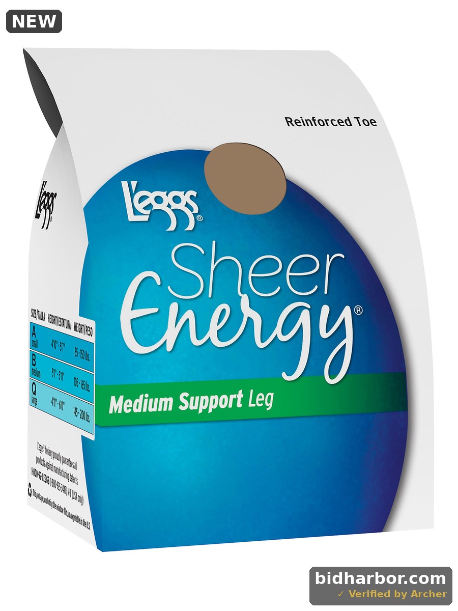 L Eggs Sheer Energy Regular  Reinforced Toe Pantyhose 6-Pack Suntan Q Women S - Pack of 6