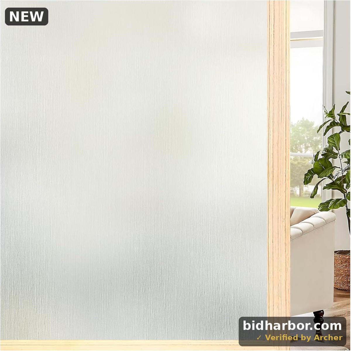 Coavas Window Privacy Film Static Cling, Non-Adhesive Removable Privacy Window Film, Frosted Glass UV Blocking Window Tint for Home, Office, Bathroom (Silver 29.5 x 78.7 in)