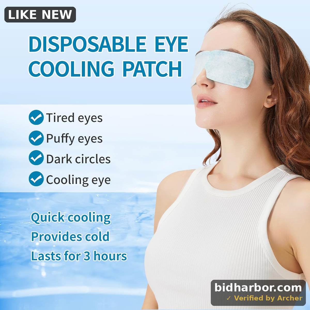 Disposable Instant Cooling Gel Eye Masks, Soothing Relief for Tired Eyes & Cooling Sensation, Eye Patches for Puffy Eyes,10 Packs