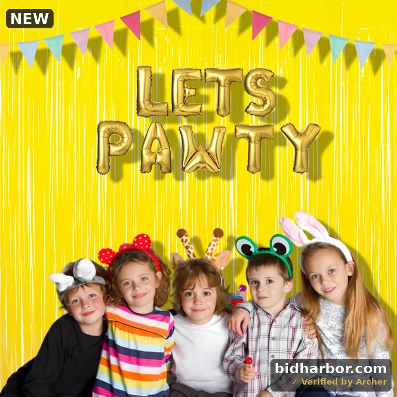 Yellow Fringe Backdrop Curtains — Foil Party Streamers, 3-Pack