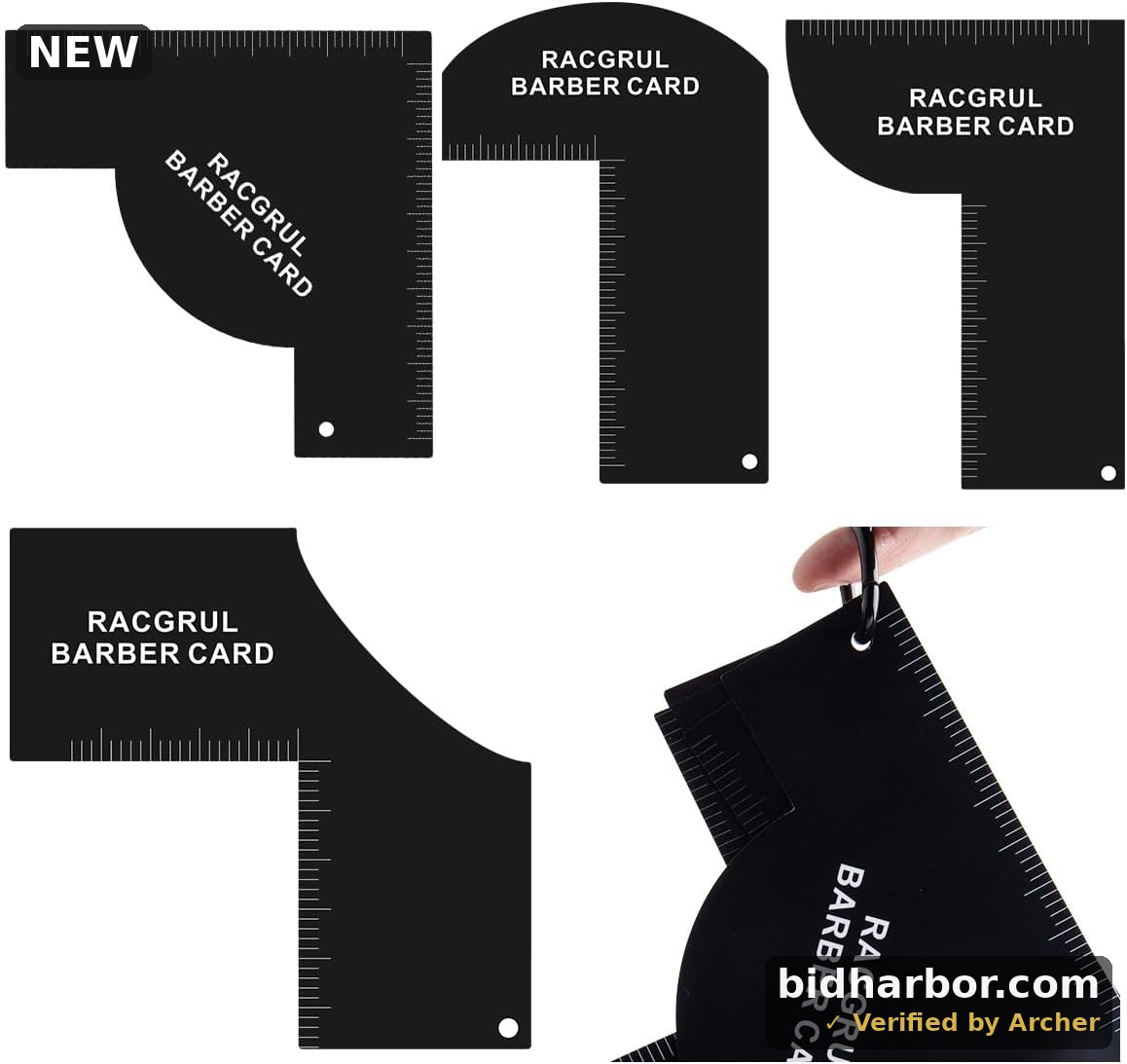 Enhancement Card for Barbers with Measurement Indicators, Reusable Hairline Shaping Tool, Beard Line Up Template, Color Spray Edge Line Up Tool, Easy to Clean Hairline Maker Guide for Barbers