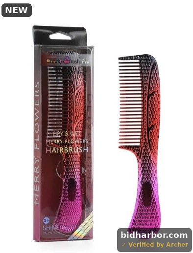 CANDYBRUSH Shatterproof PC Wide Tooth Comb for Thick Hair - Unbreakable Detangler for Women & Teens Travel, Salon Grade Gradient Clear Hair Styling Tool