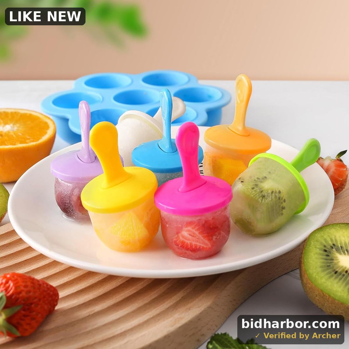 Silicone Popsicle Molds, Ice Pop Molds, Storage Container for Homemade Food, Kids Ice Cream DIY Pop Molds - BPA Free (Blue)