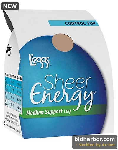 L'eggs Sheer Energy Control Top, Reinforced Toe Pantyhose 6-Pack Navy a Women's - Pack of 6