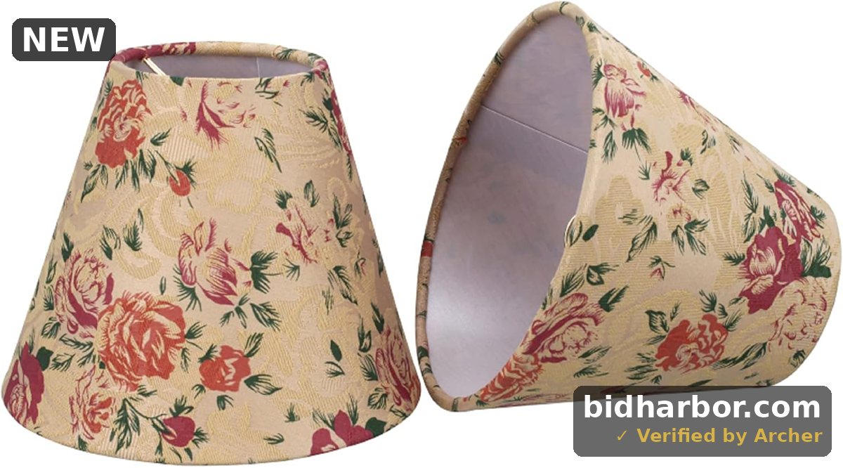 Aspen Creative 32003-2A, Empire Clip-On Chandelier Lamp Shade, Floral, 3" Top x 6" Bottom x 5" Slant Height, Set of 2