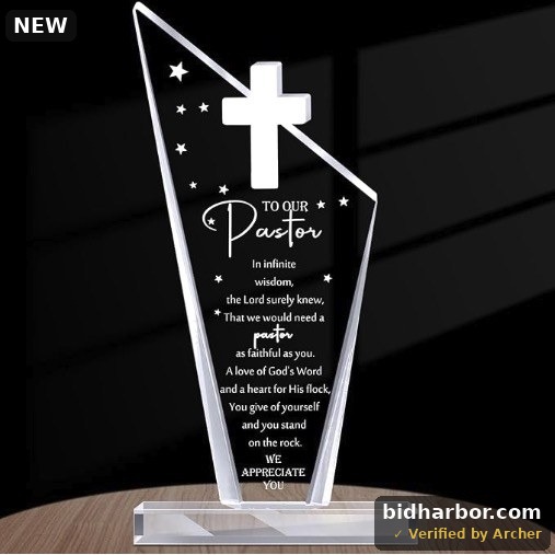 Kosiz 1 Pcs Pastor Christian Gift Appreciation Decorations Acrylic Cross Plaques for Men Women Church Father's Day Retirement Keepsake Religious Thank You Decor Gratitude Saying Sign (Classic Pastor)