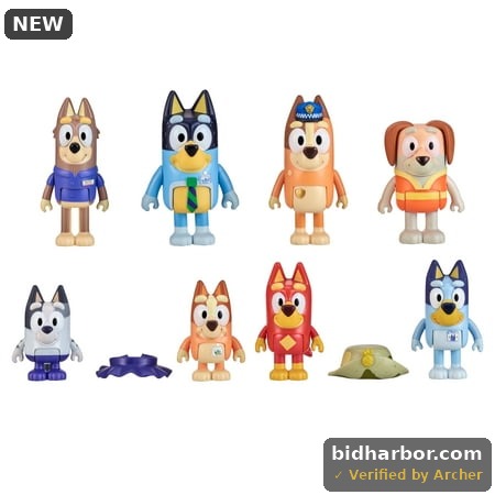 Bluey Gotta Be Done Work 8 Pack  2.5 - 3  Bluey Character Figures  Ages 3+  Walmart Exclusive - Pack of 8