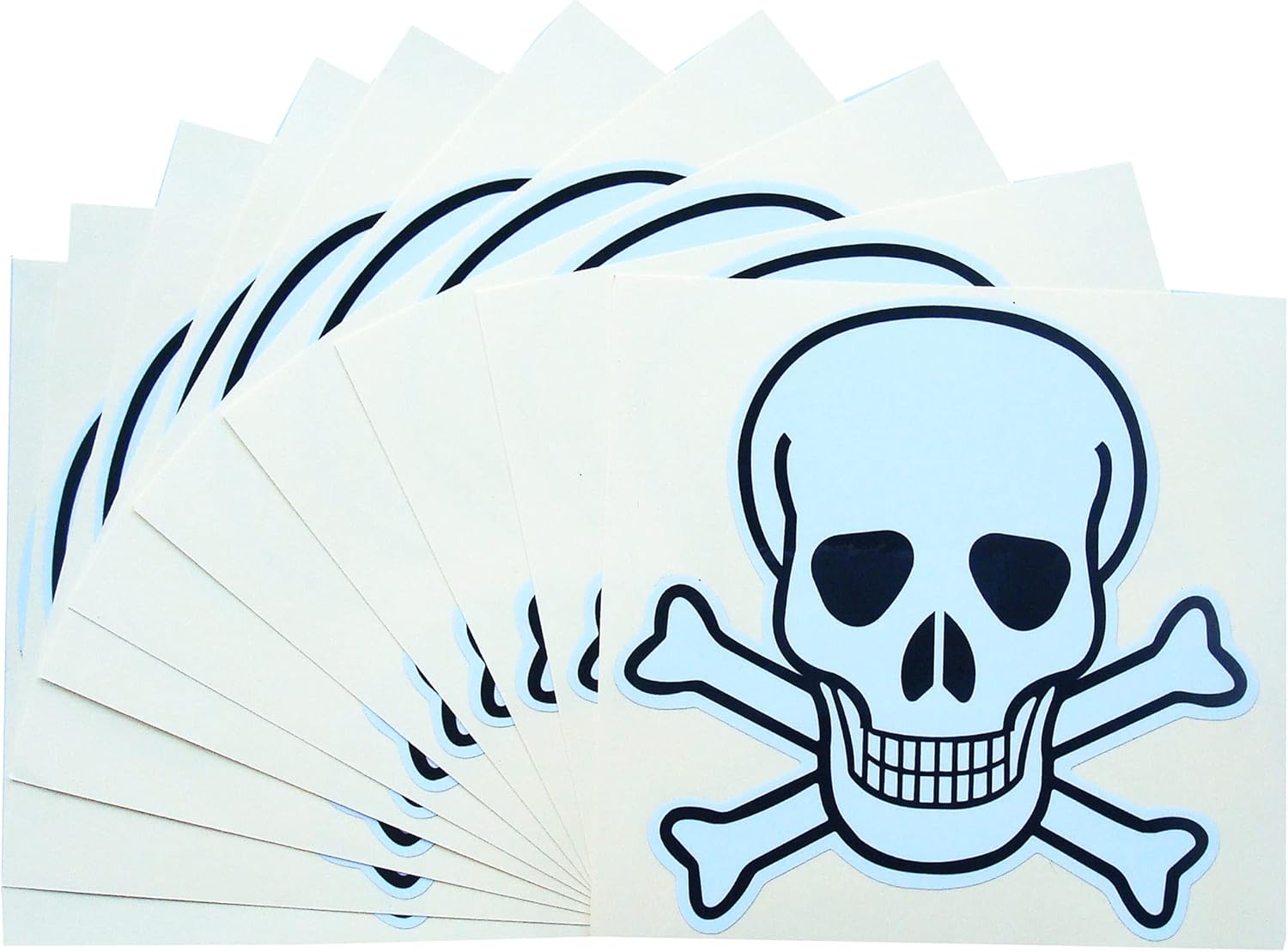 Skull Stickers Decal, Self Adhesive Bubble-Free Waterproof Peel and Stick Vinyl Labels, 4 x 4 inches, Pack of 10