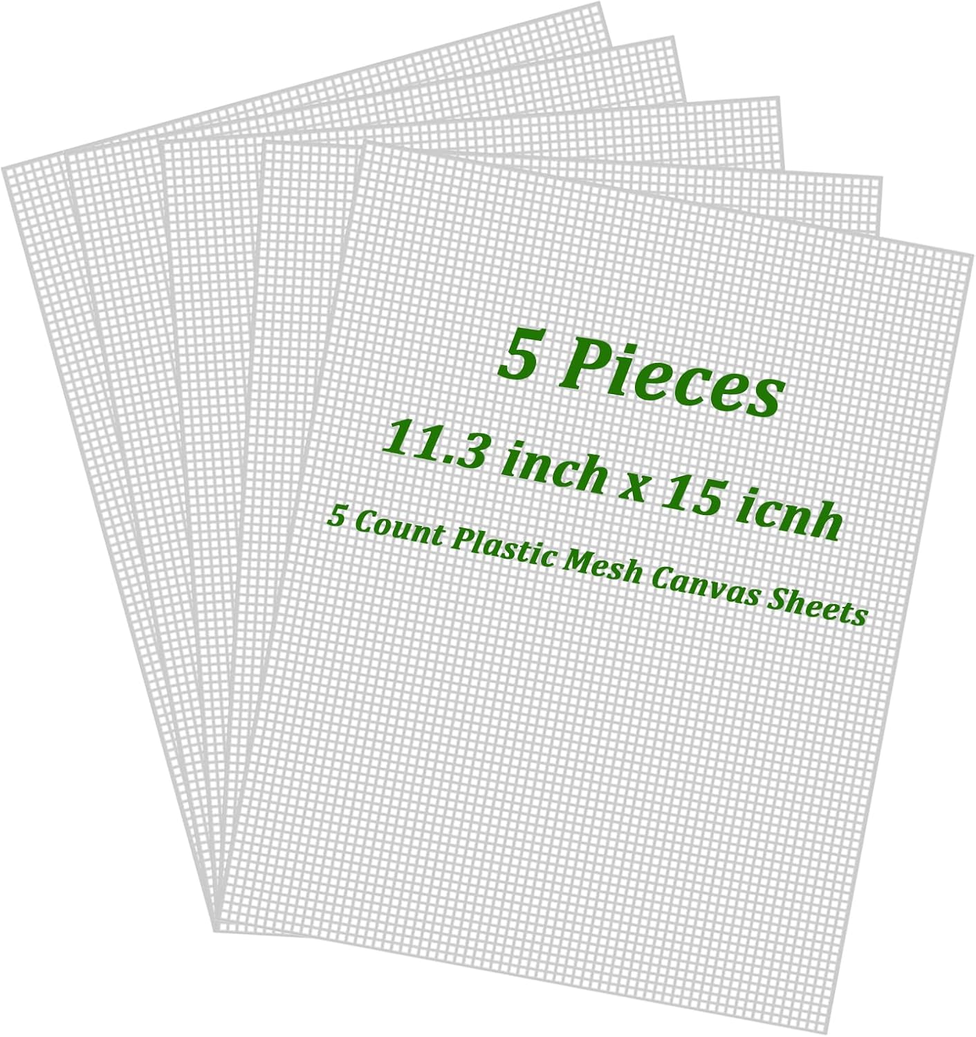 5 Pieces 5 Count Plastic Canvas Sheets 15x11.3 inch, Plastic Canvas Mesh Sheets, Eye Mesh for Embroidery Crafting, Knit, Crochet DIY Projects - Needlepoint Canvas Sheet