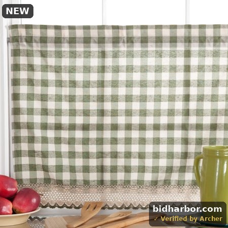 Achim Buffalo Check Kitchen Curtains Set of 2 Tiers