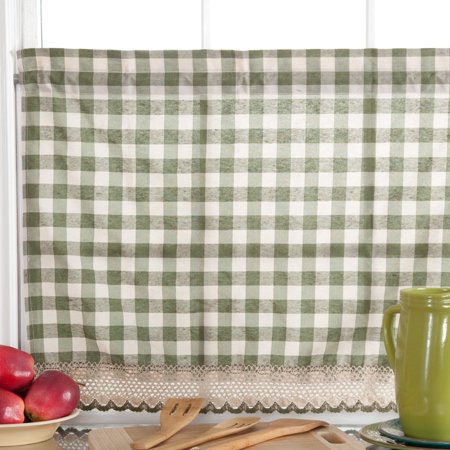 Achim Buffalo Check Kitchen Curtains Set of 2 Tiers