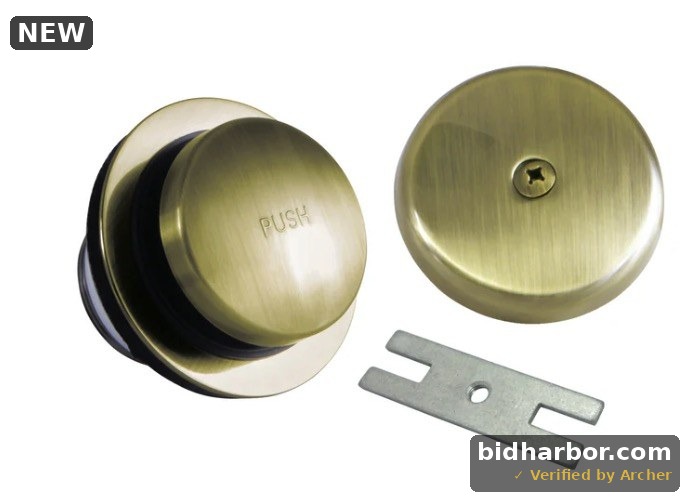 Kingston Brass DTT5302A3 Easy Touch Toe-Tap Tub Drain Kit, Antique Brass
