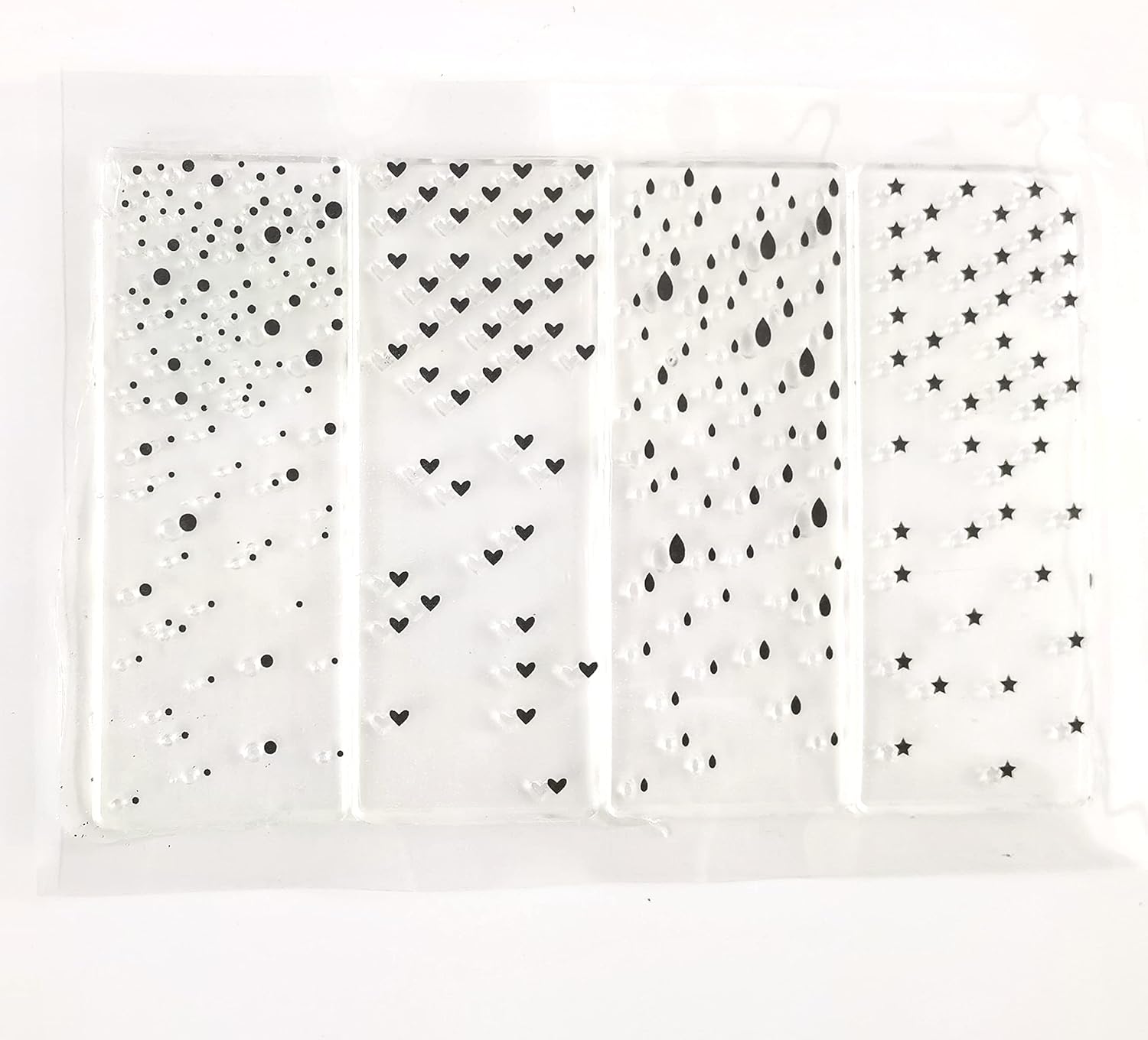 Merry Christmas Star Heart Ink Pad Wall Background Clear Stamps Transparent Stamp Cards, Clear Stamps for Card Making Decoration and DIY Scrapbooking (Raindrop Heart Star dot)