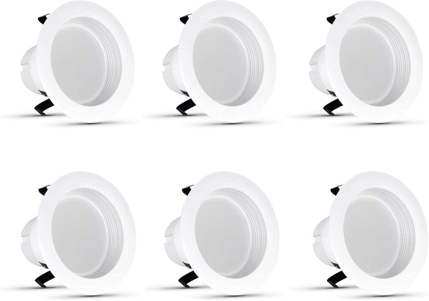 6 Pack - Feit Electric 4 inch LED Recessed Downlight - Baffle Trim - Standard E26 Adapter - 5000K Daylight - Dimmable- 50W Equivalent - 45 Year Life - 540 Lumen, LEDR4B/950CA/MP/6