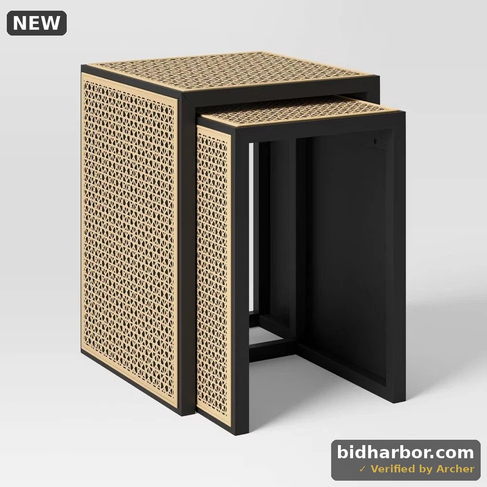 Nesting Accent Table Black/Natural (FA) - Threshold