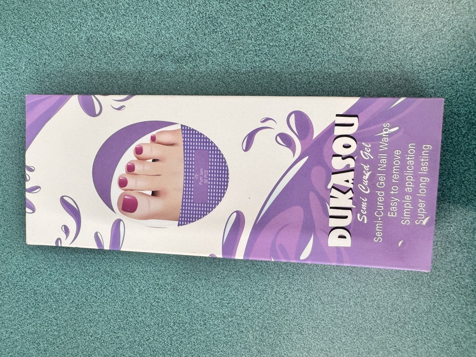 Semi Cured Gel Pedicure Strips | 32pcs (K Plum Jam) Gel Toenail Stickers Full Nail Wraps for Women Girls, Salon Quality Toe Nail Strips, Works with Any UV Lamps