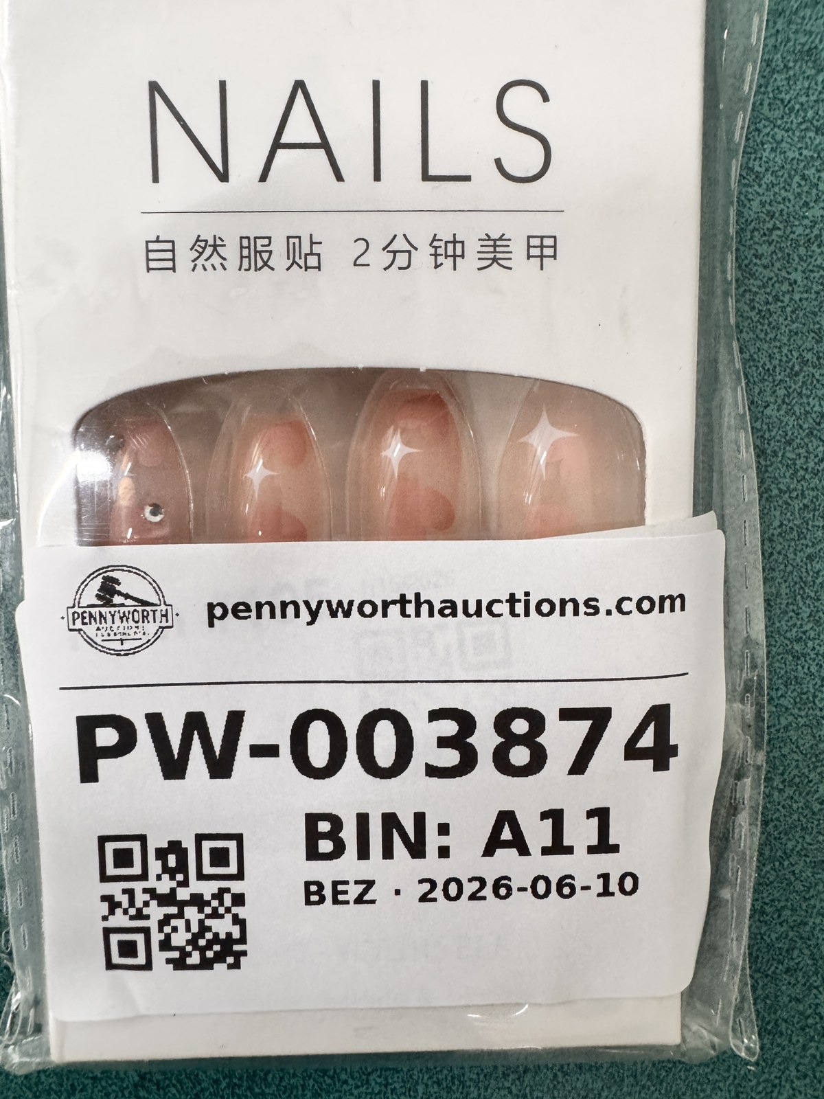 Coffin Press on Nails Ballerina Jelly Fake Nails Long Bling Pink Heart 24PCS