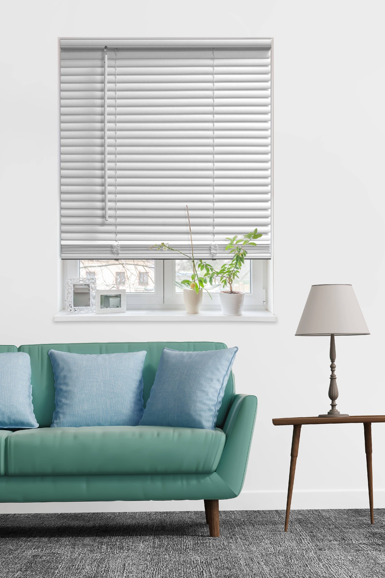 Mainstays 1  Cordless Vinyl Room Darkening Blinds  White  34 W X 72 L