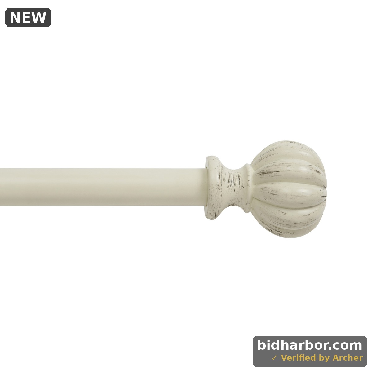 Kenney Rachel 5/8  Standard Decorative Window Curtain Rod  28-48   Antique White