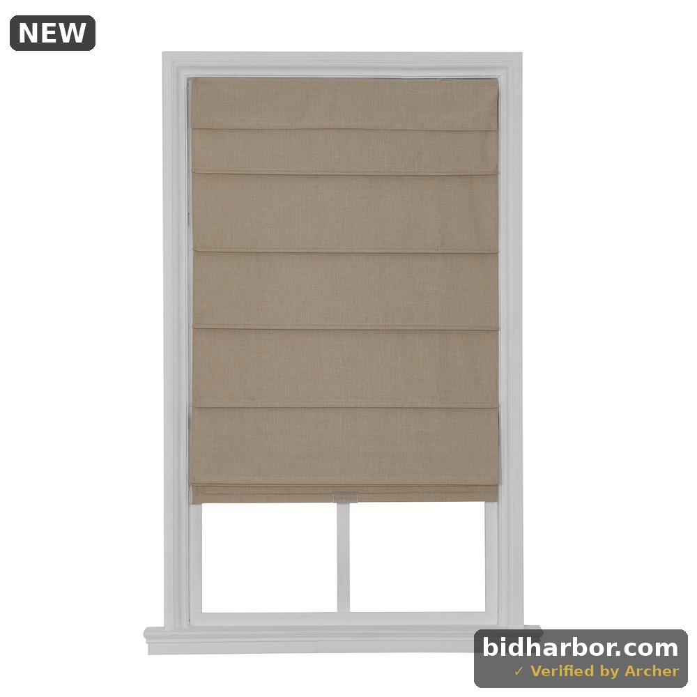 Cordless Blackout Fabric Roman Shade 34X64 Linen