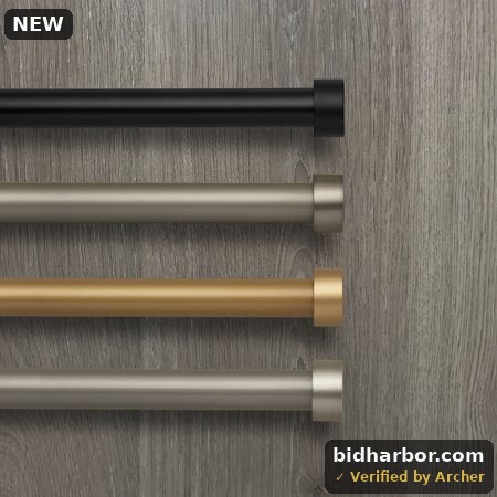 Elrene Home Fashions Serena Single Curtain Rod with Contemporary Cap Finial  Polished Nickel  28  X 48 - 28x48