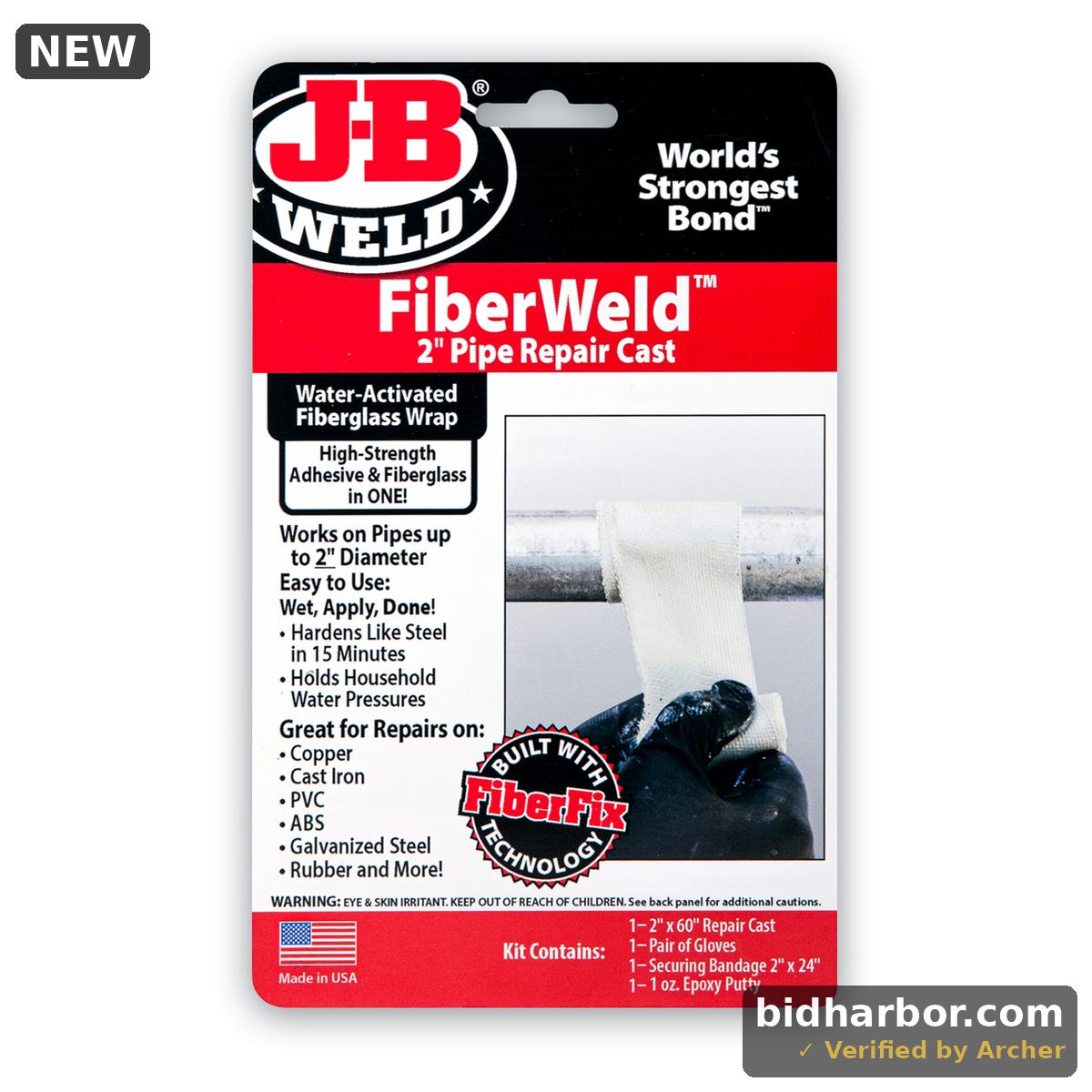 Pipe Repair Kit,2"W X 5'L,White