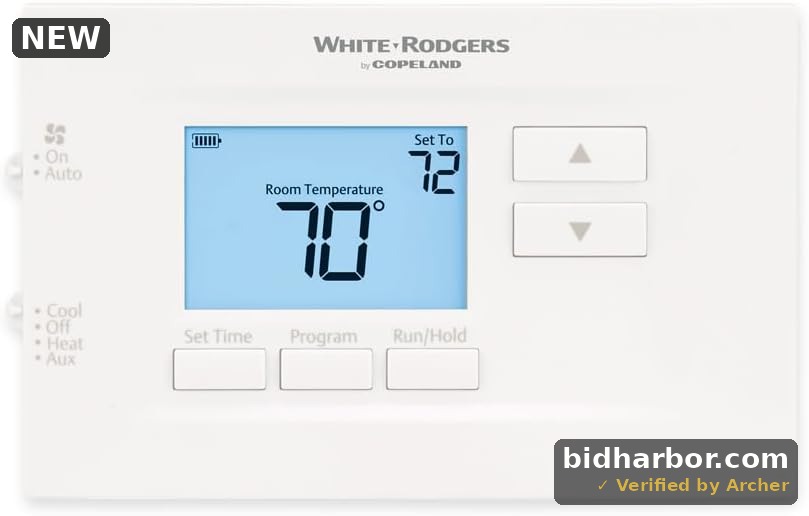 Emerson 70 Series 7-Day Programmable Thermostat — Heat Pump (2H/1C), White