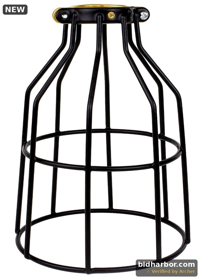 Newhouse Lighting Metal Guard Cage — Ceiling Fan / Pendant / Vintage Lamp, Black (WLG1B)