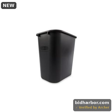Rubbermaid Commercial Deskside Wastebasket — 28-1/8 qt, Black (FG295600BLA)