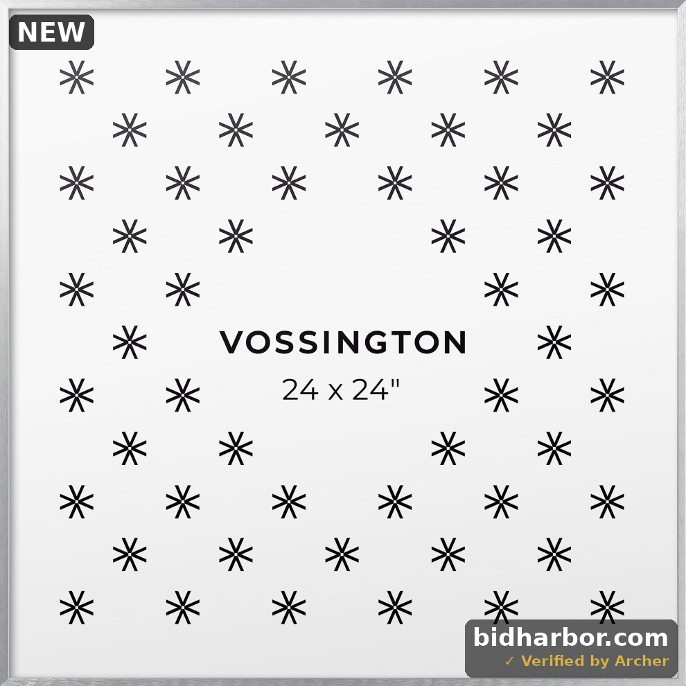 Vossington 24×24" Frame — Silver, Thin Metal Poster Frame