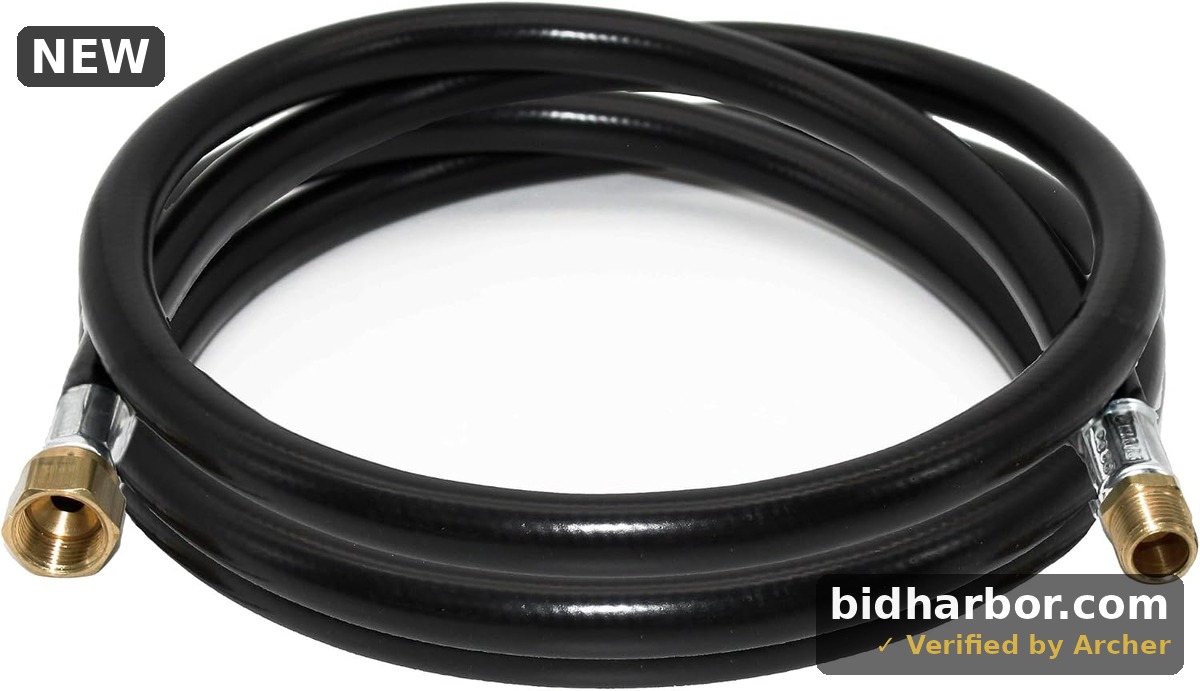 Flame King Propane Thermo Plastic Hose — 96", 3/8" MPT × 1/2" Female Flare