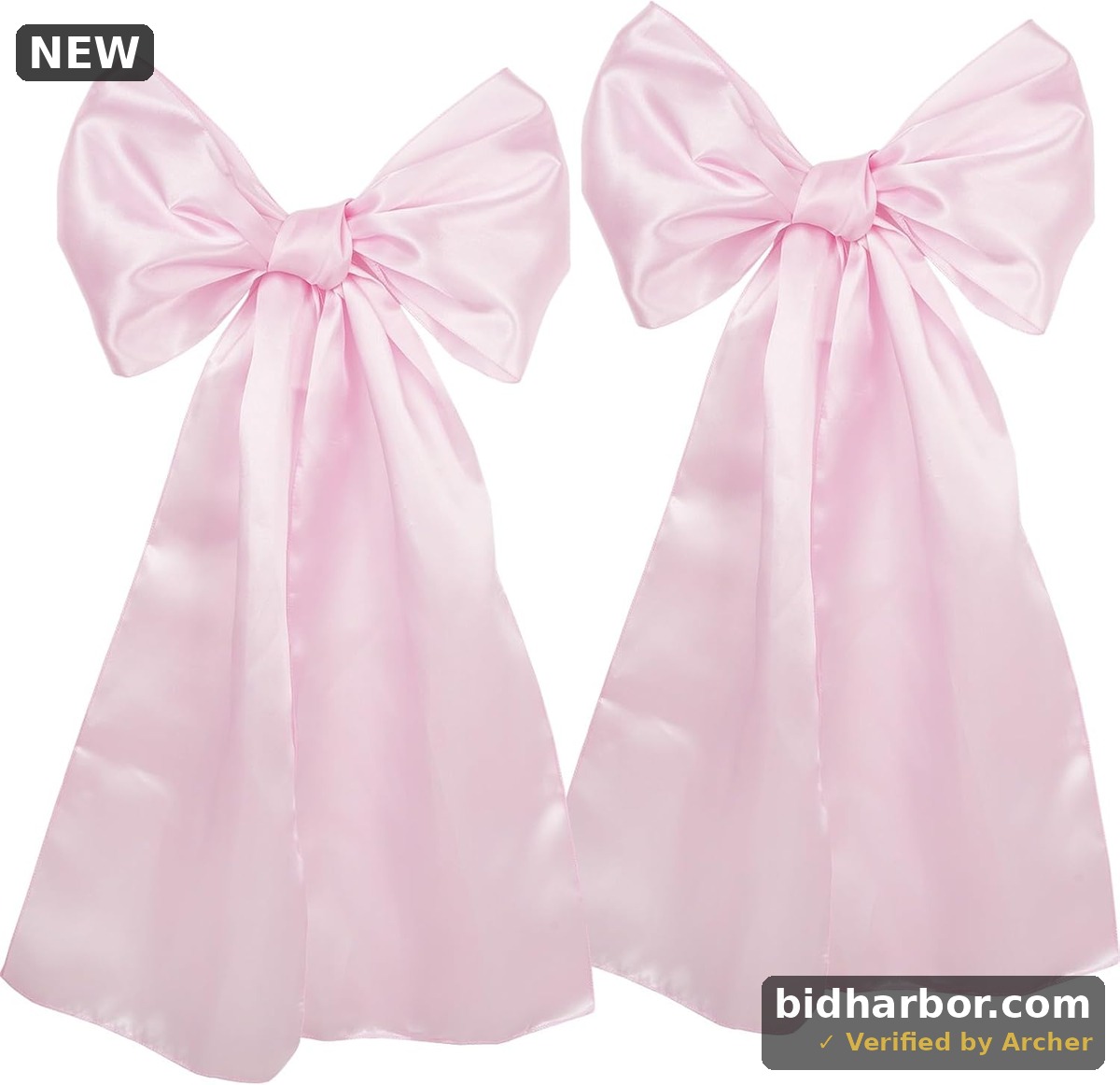 Lanboon Large Satin Party Bows — Light Pink, 18×33", 2-Pack