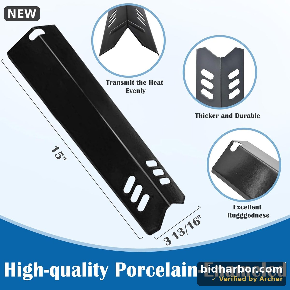 Heat Plate Shield for Dyna-glo DGF510SBP DGF493BNP DGF510SSP DGB515 DGB610SSP Grill Parts, Backyard GBC1460W GBC1349W BY13-101-001-12, BHG BH13-101-099-01 Replacement Parts, Uniflame GBC1059WB Parts