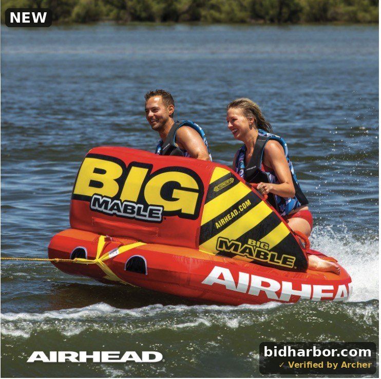 Airhead Big Mable 1–2 Rider Towable Tube for Boating Inflatable Water Tube