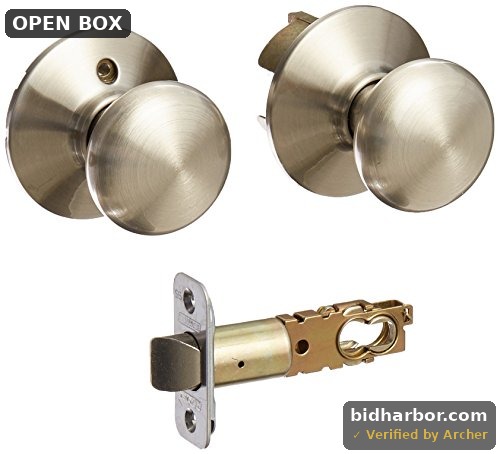 Schlage F10 PLY 619 Plymouth Door Knob  Hall & Closet Passage Lock  Satin Nickel