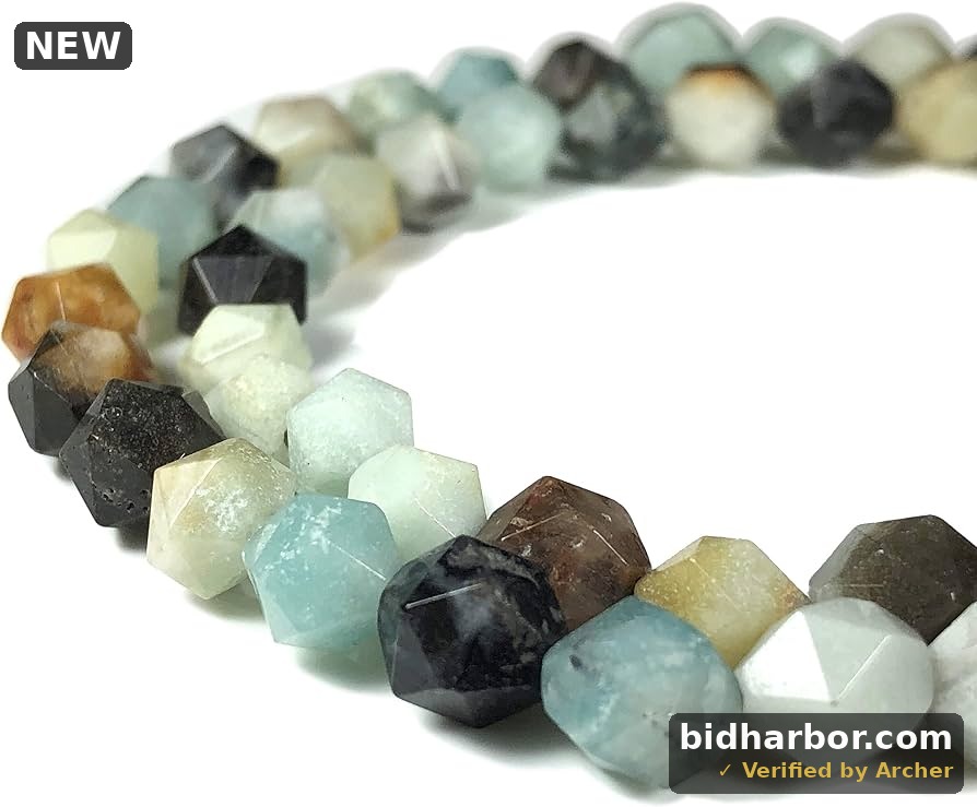 ABCGEMS Matte-Finished African Black Amazonite Beads- Black Tourmaline & Pyrite Inclusion (A Mesmerizing Cutting Technique That Illuminates The Brilliance of Each Bead Like Stars) Stellar-Star-Cut 8mm